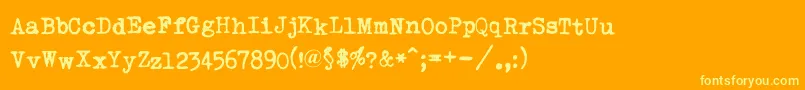 More about UraniaPiccola1933 Font UraniaPiccola1933 Font – Yellow Fonts on Orange Background
