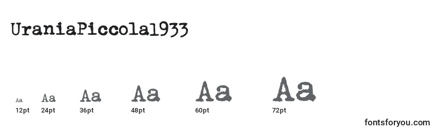UraniaPiccola1933 Font Sizes