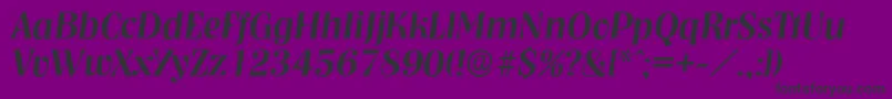 NashvilleserialMediumItalic Font – Black Fonts on Purple Background