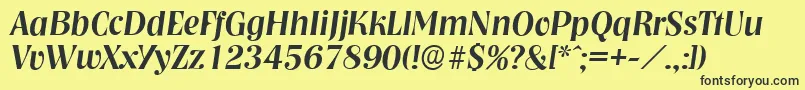 NashvilleserialMediumItalic Font – Black Fonts on Yellow Background