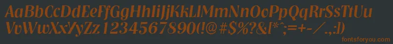 Шрифт NashvilleserialMediumItalic – коричневые шрифты на чёрном фоне
