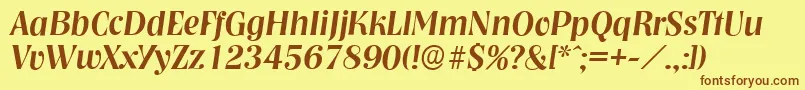fuente NashvilleserialMediumItalic – Fuentes Marrones Sobre Fondo Amarillo