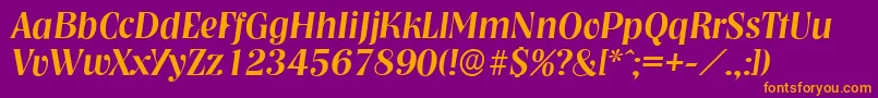 NashvilleserialMediumItalic Font – Orange Fonts on Purple Background