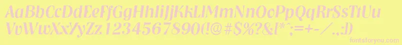 NashvilleserialMediumItalic Font – Pink Fonts on Yellow Background