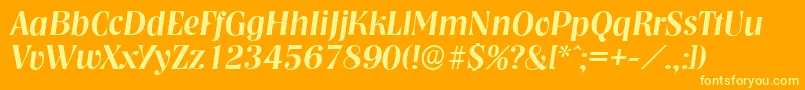 NashvilleserialMediumItalic Font – Yellow Fonts on Orange Background
