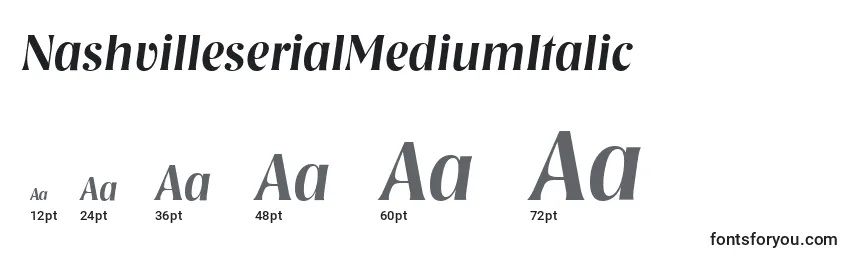 Размеры шрифта NashvilleserialMediumItalic