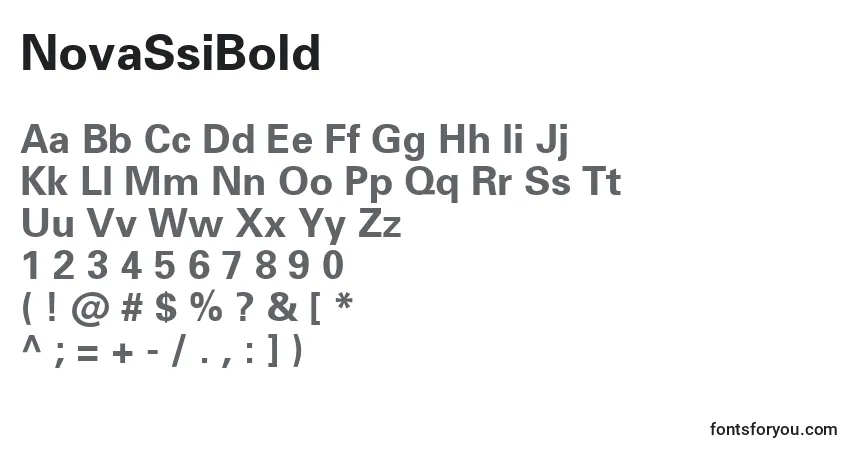 Czcionka NovaSsiBold – alfabet, cyfry, specjalne znaki