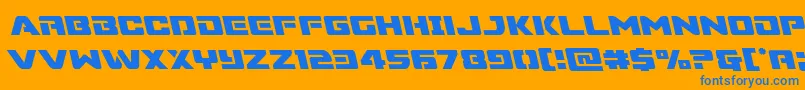 Шрифт Supercommandoleft – синие шрифты на оранжевом фоне