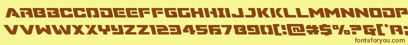 Supercommandoleft Font – Brown Fonts on Yellow Background