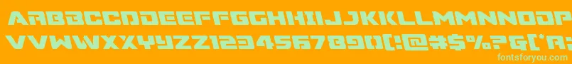 Supercommandoleft Font – Green Fonts on Orange Background