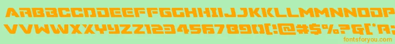 Supercommandoleft Font – Orange Fonts on Green Background