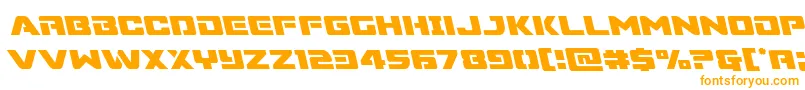 Supercommandoleft-fontti – oranssit fontit valkoisella taustalla