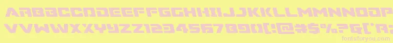 Supercommandoleft-Schriftart – Rosa Schriften auf gelbem Hintergrund