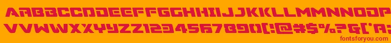 Supercommandoleft Font – Red Fonts on Orange Background