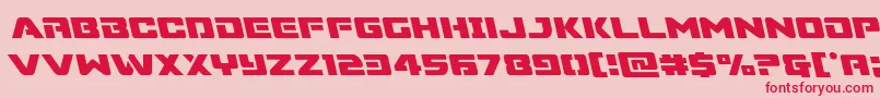 Supercommandoleft Font – Red Fonts on Pink Background