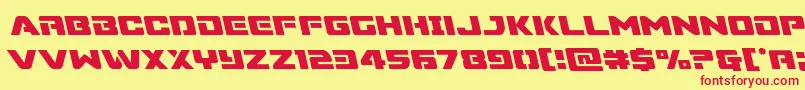 Supercommandoleft Font – Red Fonts on Yellow Background