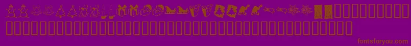 KrChristmasDingsThree Font – Brown Fonts on Purple Background