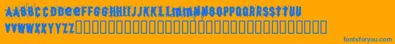 BjSkratch Font – Blue Fonts on Orange Background