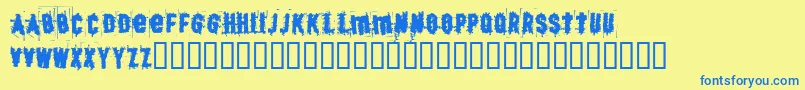 BjSkratch Font – Blue Fonts on Yellow Background