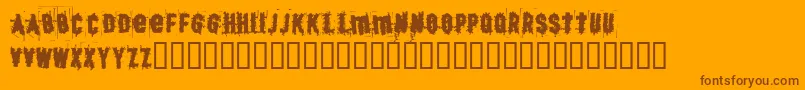 BjSkratch Font – Brown Fonts on Orange Background
