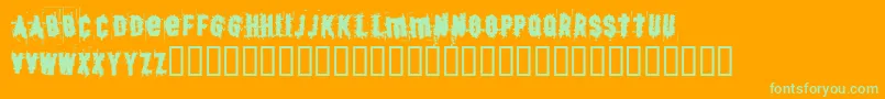 BjSkratch Font – Green Fonts on Orange Background