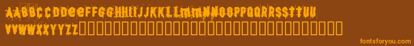 BjSkratch Font – Orange Fonts on Brown Background