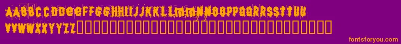 BjSkratch Font – Orange Fonts on Purple Background