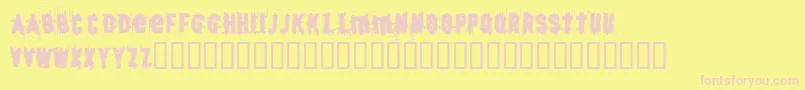BjSkratch Font – Pink Fonts on Yellow Background