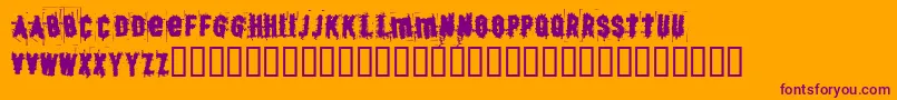 BjSkratch Font – Purple Fonts on Orange Background