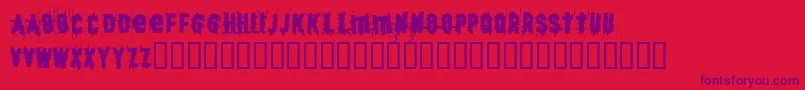 BjSkratch Font – Purple Fonts on Red Background
