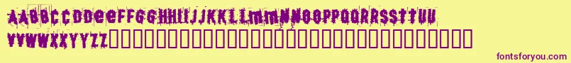 BjSkratch Font – Purple Fonts on Yellow Background