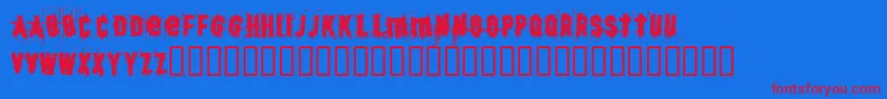 BjSkratch Font – Red Fonts on Blue Background