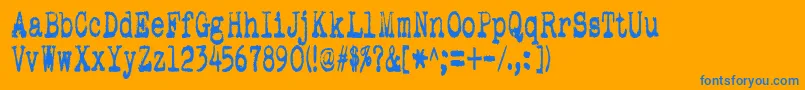 PookieStretch Font – Blue Fonts on Orange Background