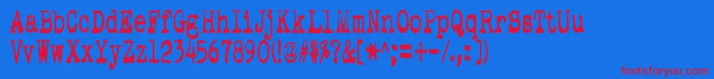 PookieStretch Font – Red Fonts on Blue Background