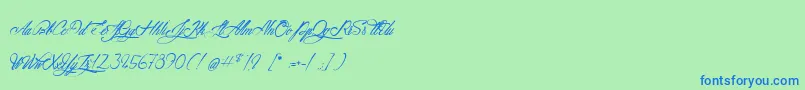 AtlantideStarlight Font – Blue Fonts on Green Background