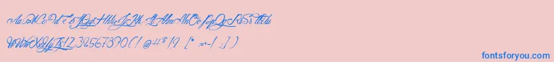 AtlantideStarlight-Schriftart – Blaue Schriften auf rosa Hintergrund