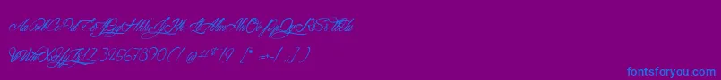 AtlantideStarlight-Schriftart – Blaue Schriften auf violettem Hintergrund