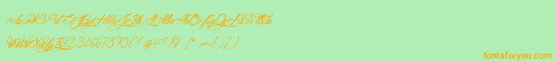 AtlantideStarlight-Schriftart – Orangefarbene Schriften auf grünem Hintergrund