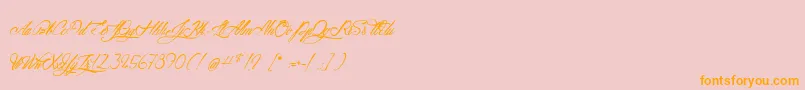 AtlantideStarlight-Schriftart – Orangefarbene Schriften auf rosa Hintergrund