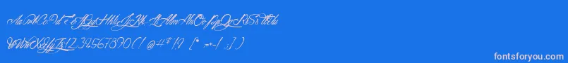 AtlantideStarlight-Schriftart – Rosa Schriften auf blauem Hintergrund