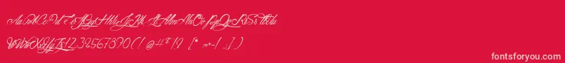 AtlantideStarlight-Schriftart – Rosa Schriften auf rotem Hintergrund