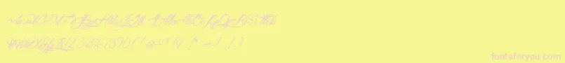 AtlantideStarlight Font – Pink Fonts on Yellow Background