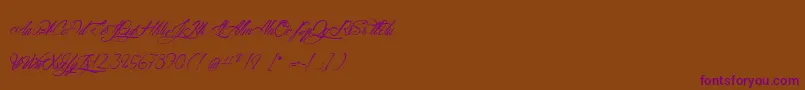 AtlantideStarlight-Schriftart – Violette Schriften auf braunem Hintergrund