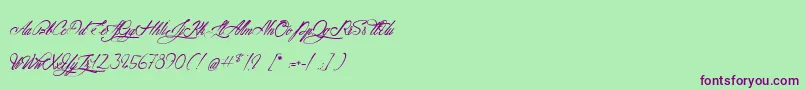 AtlantideStarlight-Schriftart – Violette Schriften auf grünem Hintergrund