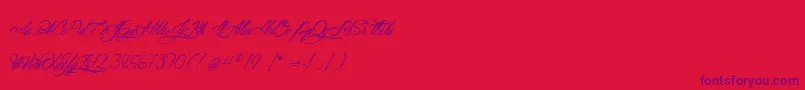 AtlantideStarlight-Schriftart – Violette Schriften auf rotem Hintergrund