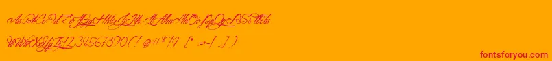 AtlantideStarlight-Schriftart – Rote Schriften auf orangefarbenem Hintergrund