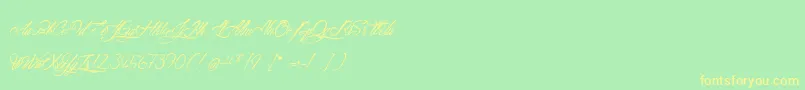 AtlantideStarlight Font – Yellow Fonts on Green Background