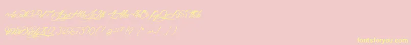 AtlantideStarlight-Schriftart – Gelbe Schriften auf rosa Hintergrund