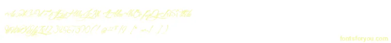 AtlantideStarlight-Schriftart – Gelbe Schriften auf weißem Hintergrund