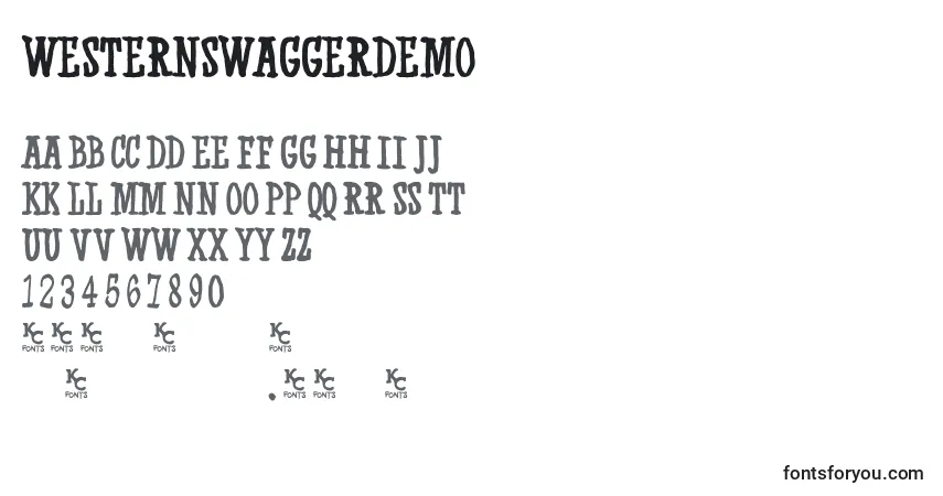 Czcionka Westernswaggerdemo – alfabet, cyfry, specjalne znaki